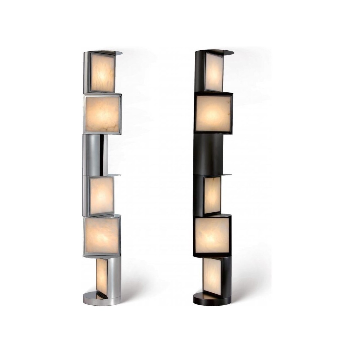 SinWay Floor-002 &middot; Natural marble and Spanish alabaster floor lamp