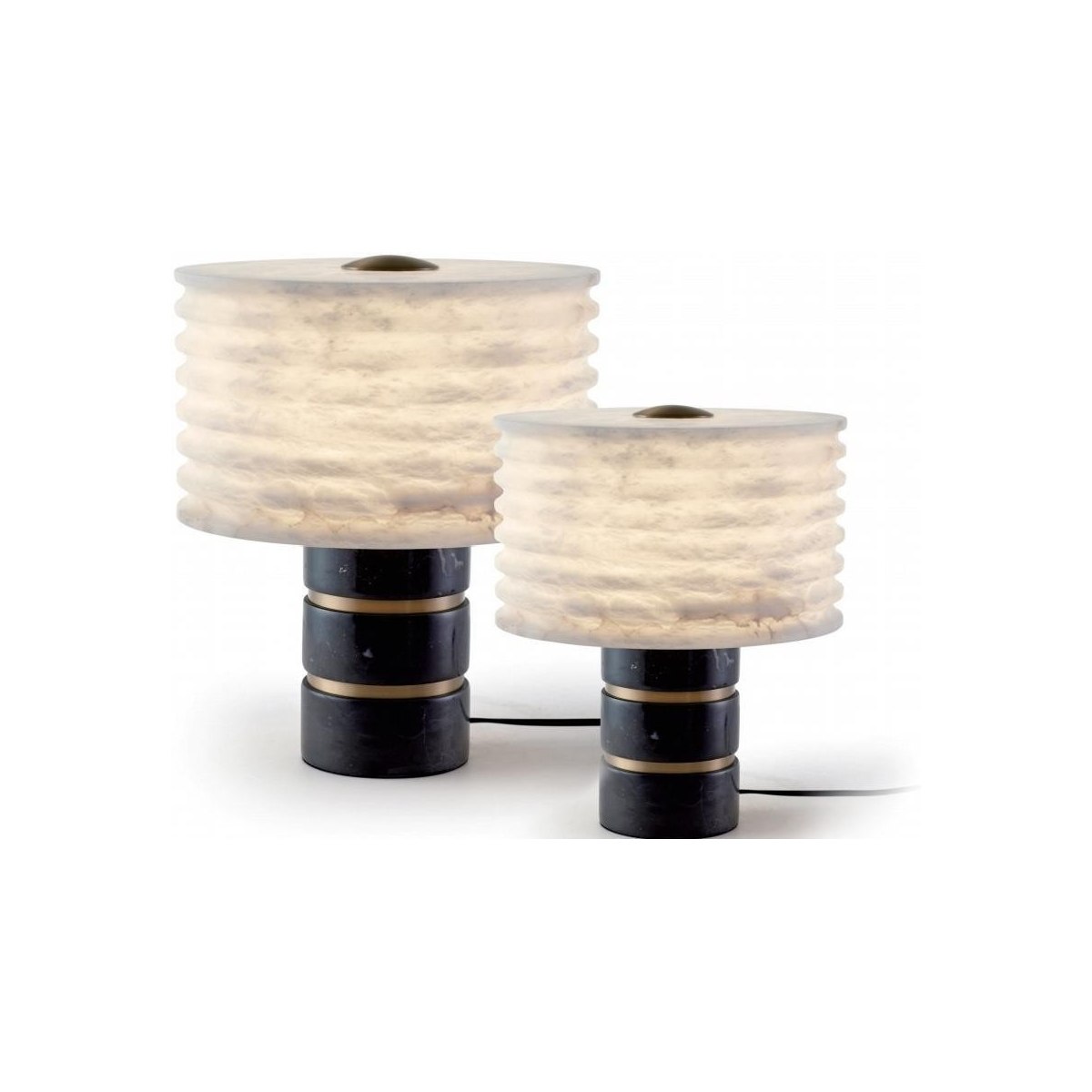 SinWay Table-048 &middot; Natural marble and Spanish alabaster table lamp