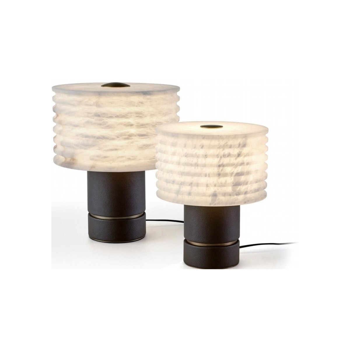 SinWay Table-047 &middot; Natural marble and Spanish alabaster table lamp