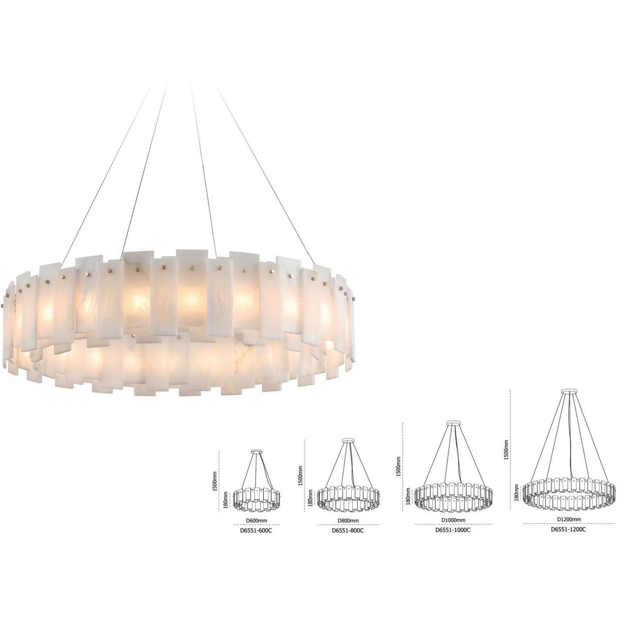 SinWay Pendant-060 &middot; Natural marble and Spanish alabaster pendant light