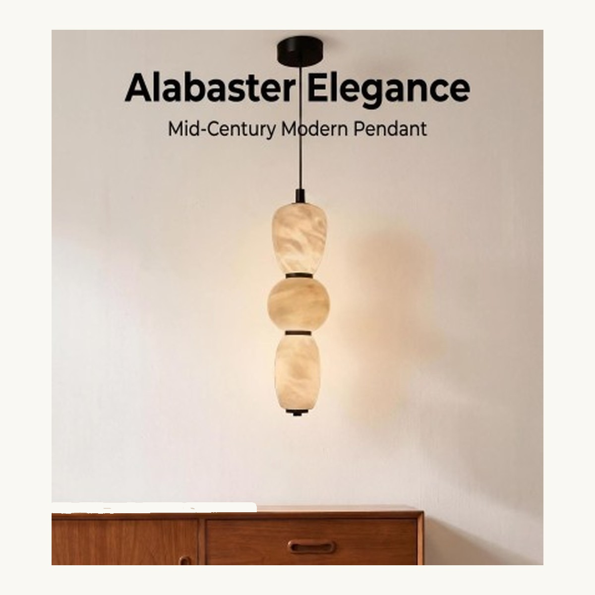 SinWay Pendant-003 &middot; Natural marble and Spanish alabaster pendant light