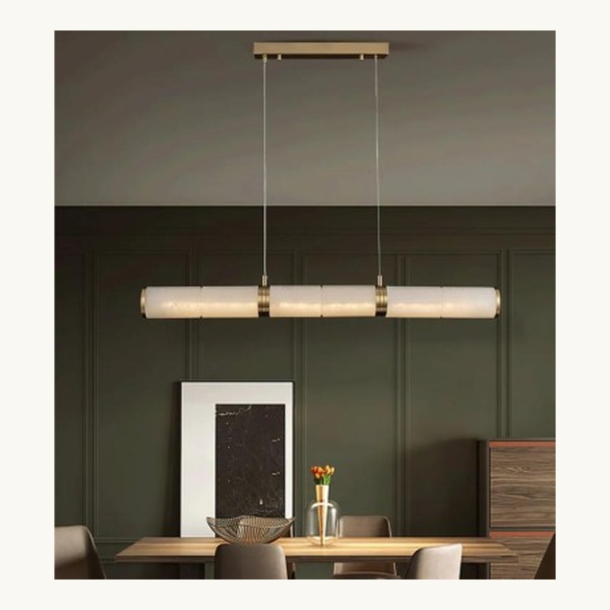 SinWay Pendant-006 &middot; Natural marble and Spanish alabaster pendant light