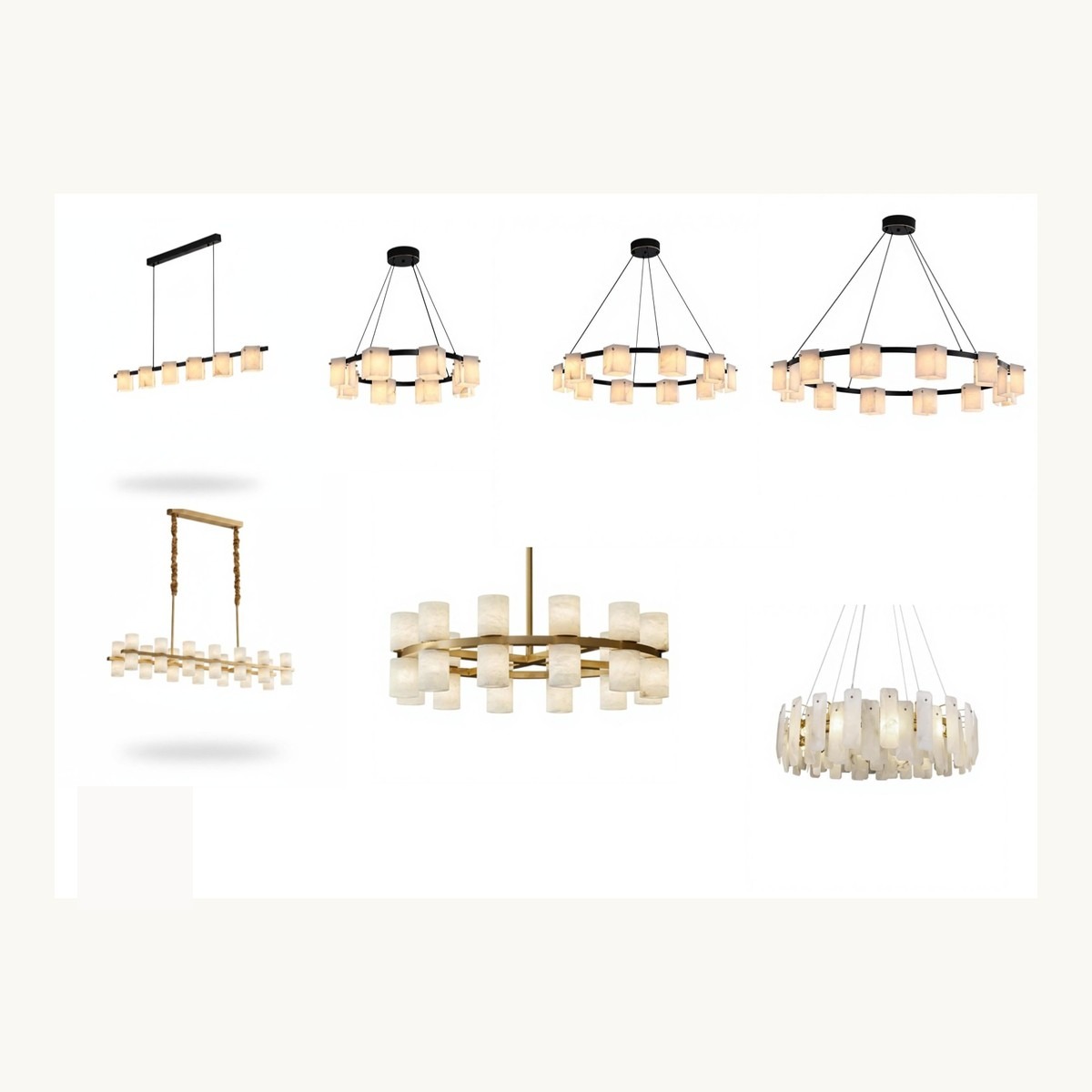 SinWay Pendant-032 &middot; Natural marble and Spanish alabaster pendant light