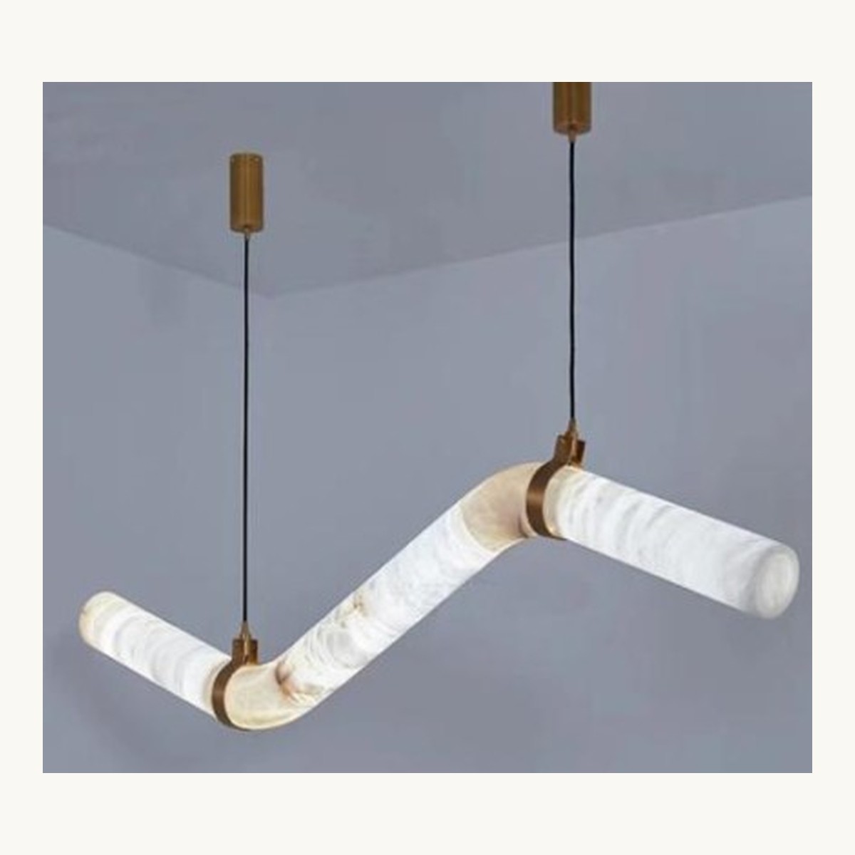 SinWay Pendant-050 &middot; Natural marble and Spanish alabaster pendant light