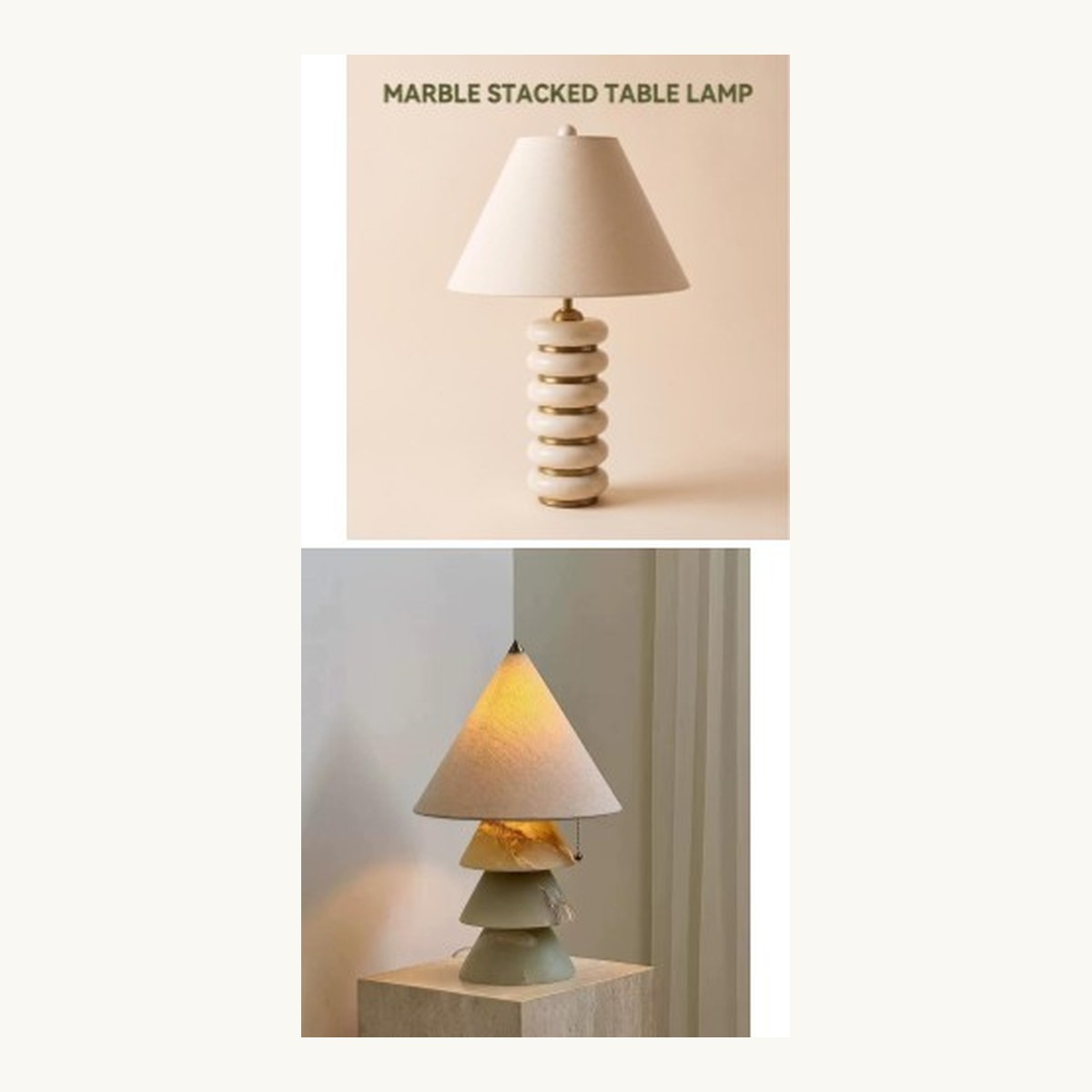 SinWay Table-009 &middot; Natural marble and Spanish alabaster table lamp