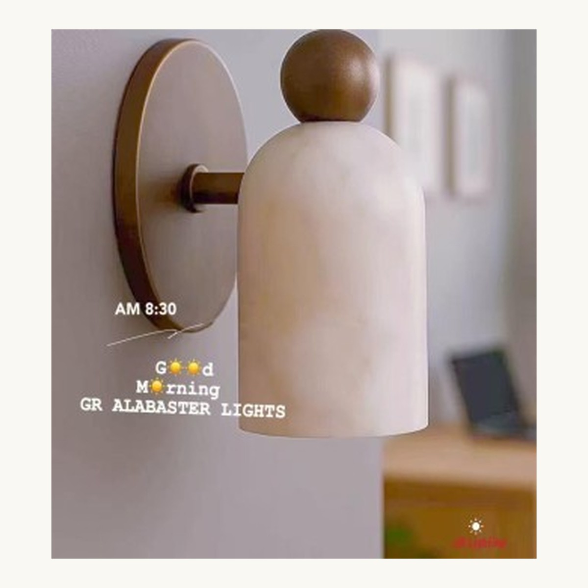 SinWay Wall-002 &middot; Natural marble and Spanish alabaster wall light