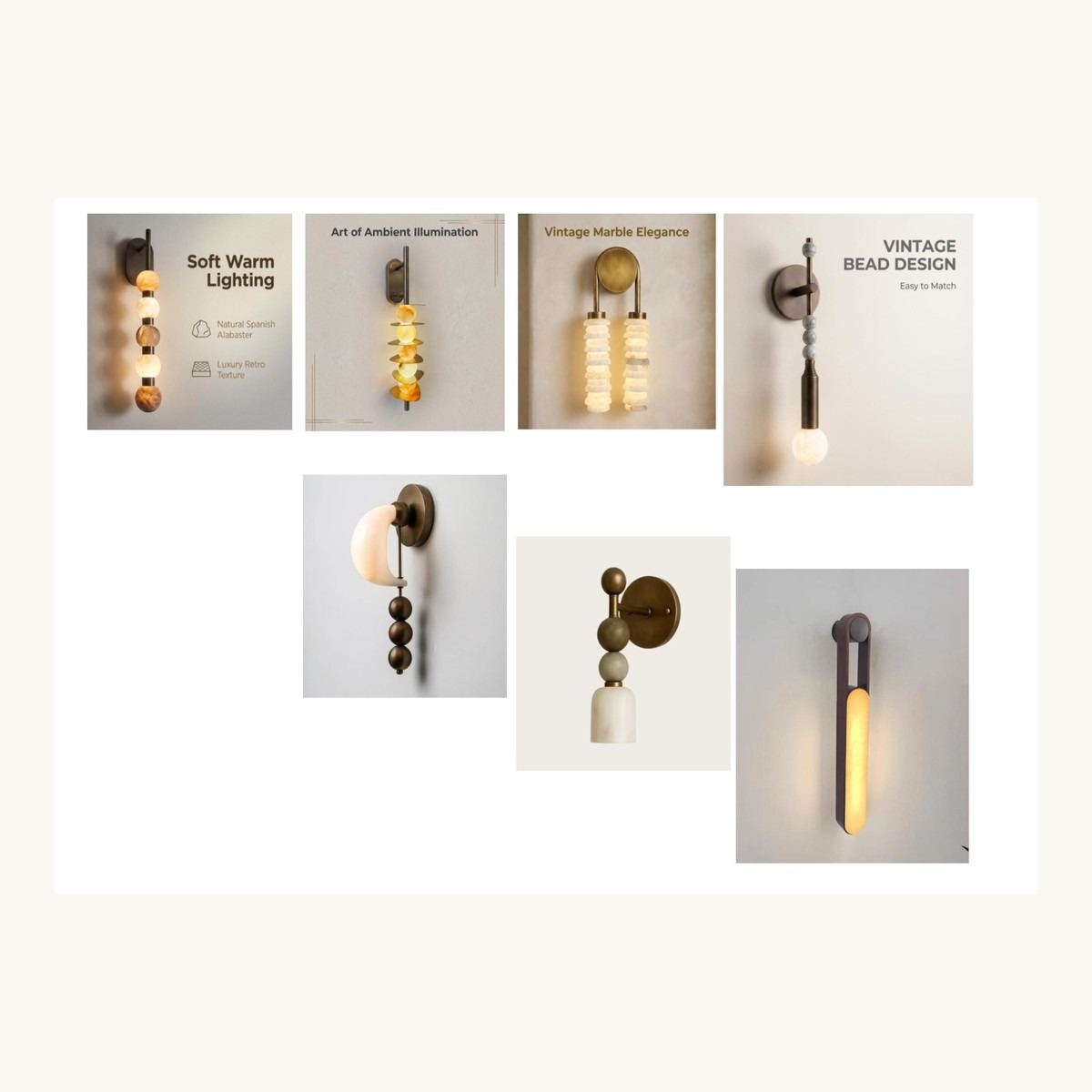 SinWay Wall-021 &middot; Natural marble and Spanish alabaster wall light